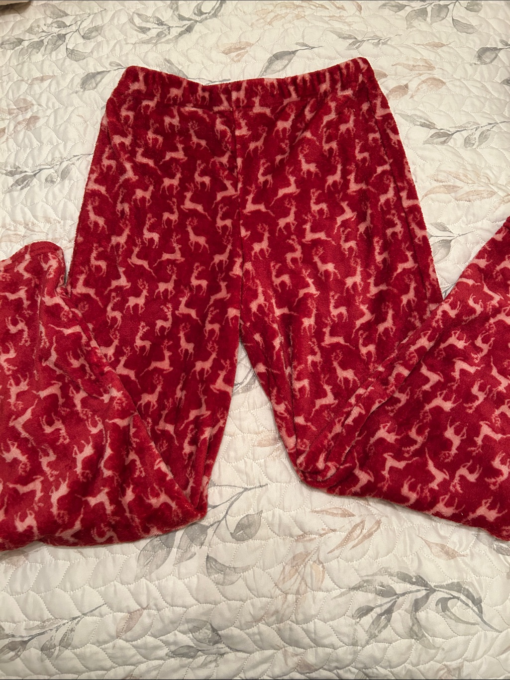 Cozy Red Reindeer Fleece Pajama Pants
